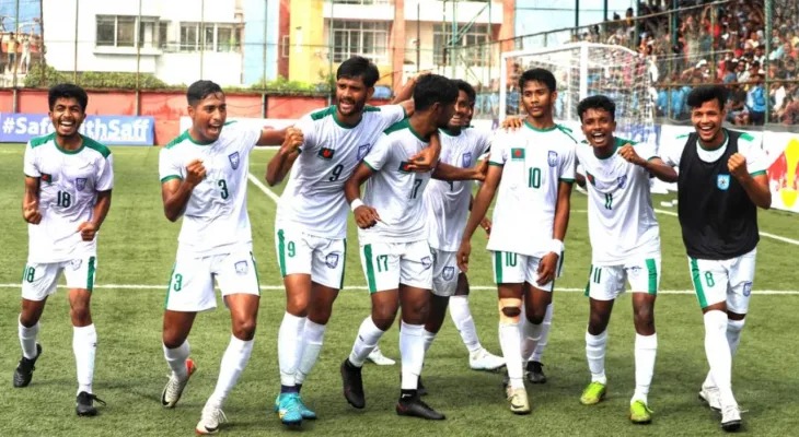 সাফ অনূর্ধ্ব–২০ চ্যাম্পিয়নশিপের নেপালকে ৪-১ গোলে হারিয়ে চ্যাম্পিয়ন বাংলাদেশি যুবারা